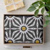 Papier Mousseline Motif géométrique en mosaïque blanche et jaune noi (Cadeau)