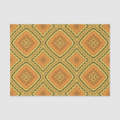 Papier Mousseline Motif géométrique en mosaïque jaune orange (Recto)