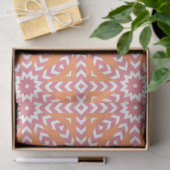 Papier Mousseline Motif géométrique en mosaïque orange et rose (Cadeau)