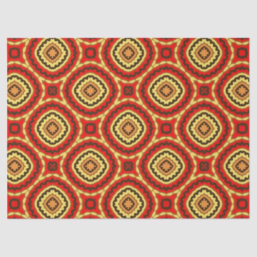 Papier Mousseline Motif géométrique en mosaïque orientale vive (Recto)