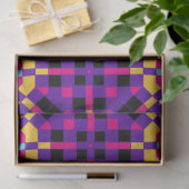 Papier Mousseline Motif géométrique en mosaïque violet élégant (Cadeau)