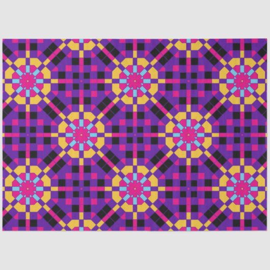Papier Mousseline Motif géométrique en mosaïque violet élégant (Recto)