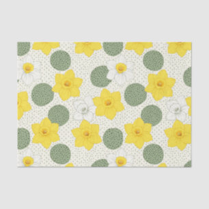Papier Mousseline Motif géométrique floral narcisse botanique (1)