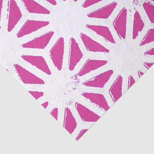 Papier Mousseline Motif géométrique Fuchsia (Détail)