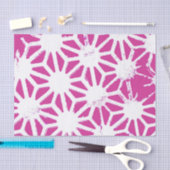 Papier Mousseline Motif géométrique Fuchsia (Artisanat)
