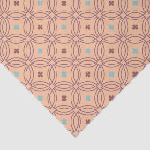 Papier Mousseline Motif géométrique interversible rose et bleu rétro (Détail)