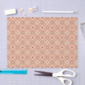 Papier Mousseline Motif géométrique interversible rose et bleu rétro (Artisanat)