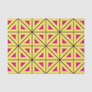 Papier Mousseline Motif géométrique jaune et rose élégant