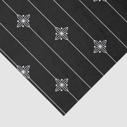 Papier Mousseline Motif géométrique noir blanc (Détail)
