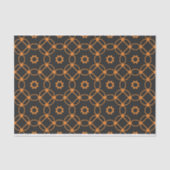Papier Mousseline Motif Géométrique Noir Et Orange Moderne (Recto)