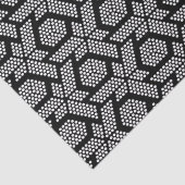 Papier Mousseline Motif géométrique pointillé noir et blanc (Détail)