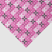 Papier Mousseline Motif géométrique rose et noir (Détail)