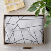 Papier Mousseline Motif géométrique simple moderne noir et blanc (Cadeau)