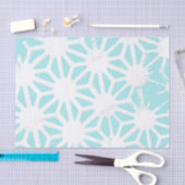 Papier Mousseline Motif géométrique turquoise (Artisanat)