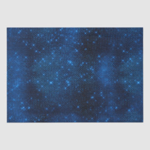 Papier Mousseline Motif Glam Paillettes Pailletées Bleu Royal Élégan