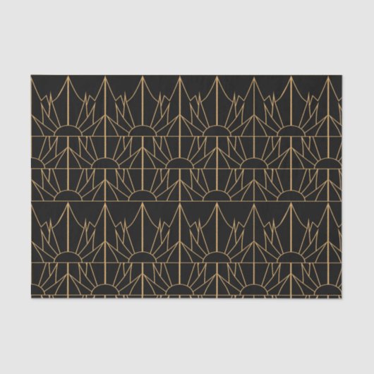 Papier Mousseline Motif Gold et Black Art Déco (Recto)