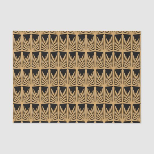 Papier Mousseline Motif Gold et Black Art Déco (Recto)