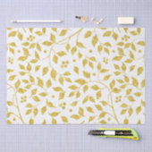 Papier Mousseline Motif Gold Leafs (Artisanat)