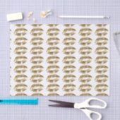 Papier Mousseline Motif Gold Lips (Artisanat)
