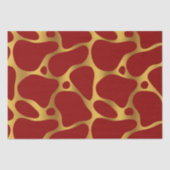 Papier Mousseline Motif Gold & Red Giraffe (Recto)