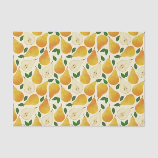 Papier Mousseline Motif Golden Pears (Recto)