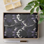 Papier Mousseline Motif gothique noir et violet #2 | Papier Tissus (Cadeau)