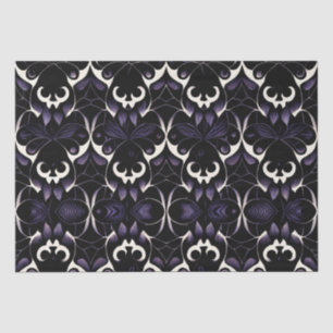Papier Mousseline Motif gothique noir et violet #2   Papier Tissus