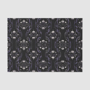 Papier Mousseline Motif gothique noir et violet #5   Papier Tissus
