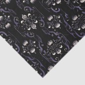Papier Mousseline Motif gothique noir et violet #5 | Papier Tissus (Détail)