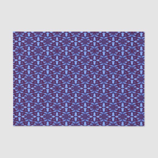 Papier Mousseline Motif graphique à fleur de tulipe bleue (Recto)
