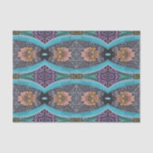 Papier Mousseline Motif graphique Abstrait Boho Blue (Recto)