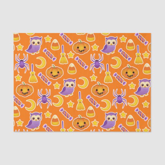 Papier Mousseline Motif graphique mignon et d'amusement de Halloween (Recto)