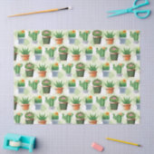 Papier Mousseline Motif Green En vichy Cactus (Artisanat)