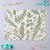 Papier Mousseline Motif Green et Gold Fern (Artisanat)