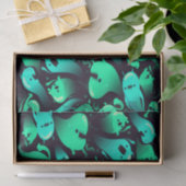 Papier Mousseline Motif Green Neon Ghost (Cadeau)