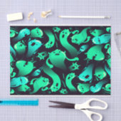 Papier Mousseline Motif Green Neon Ghost (Artisanat)