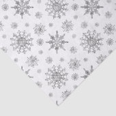 Papier Mousseline Motif Gris Argent Des Snowflakes (Détail)