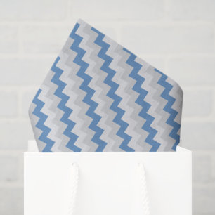 Papier Mousseline Motif gris-clair et bleu de Chevron
