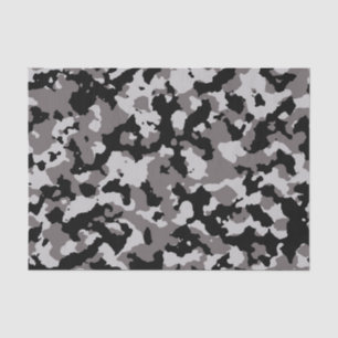 Papier Mousseline Motif gris militaire de camouflage