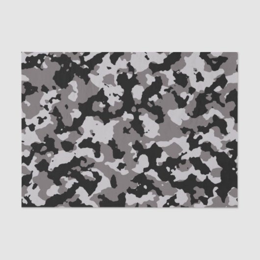 Papier Mousseline Motif gris militaire de camouflage (Recto)
