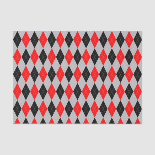 Papier Mousseline Motif gris, noir et rouge Papier de tissus (Recto)