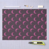 Papier Mousseline Motif Halloween rose et noir Croissant Lunes (Artisanat)