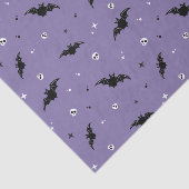 Papier Mousseline Motif Halloween Tissus de chauve-souris et de crân (Détail)