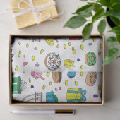 Papier Mousseline Motif Hanoukka blanc (Cadeau)