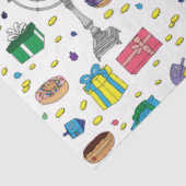 Papier Mousseline Motif Hanoukka blanc (Détail)