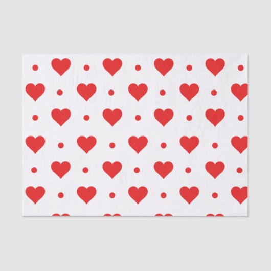 Papier Mousseline Motif Heureuse Sainte-Valentin simple des Red Hear (Recto)
