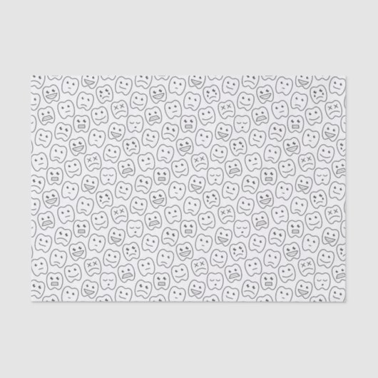 Papier Mousseline Motif heureux de dents (Recto)