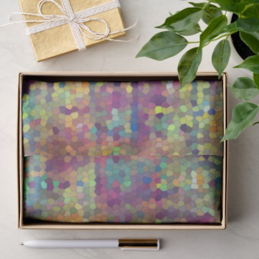 Papier Mousseline Motif hexagonal | (Cadeau)