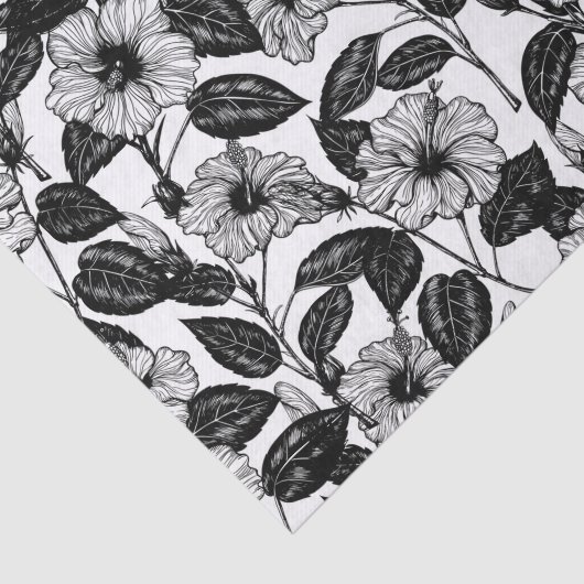 Papier Mousseline Motif Hibiscus (Détail)