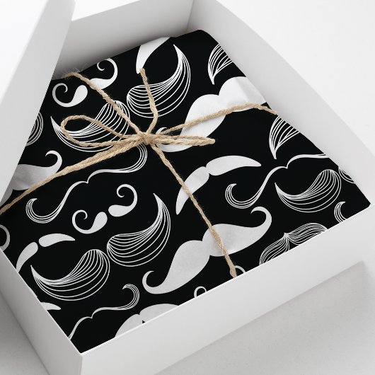 Papier Mousseline Motif Hipster Mustache